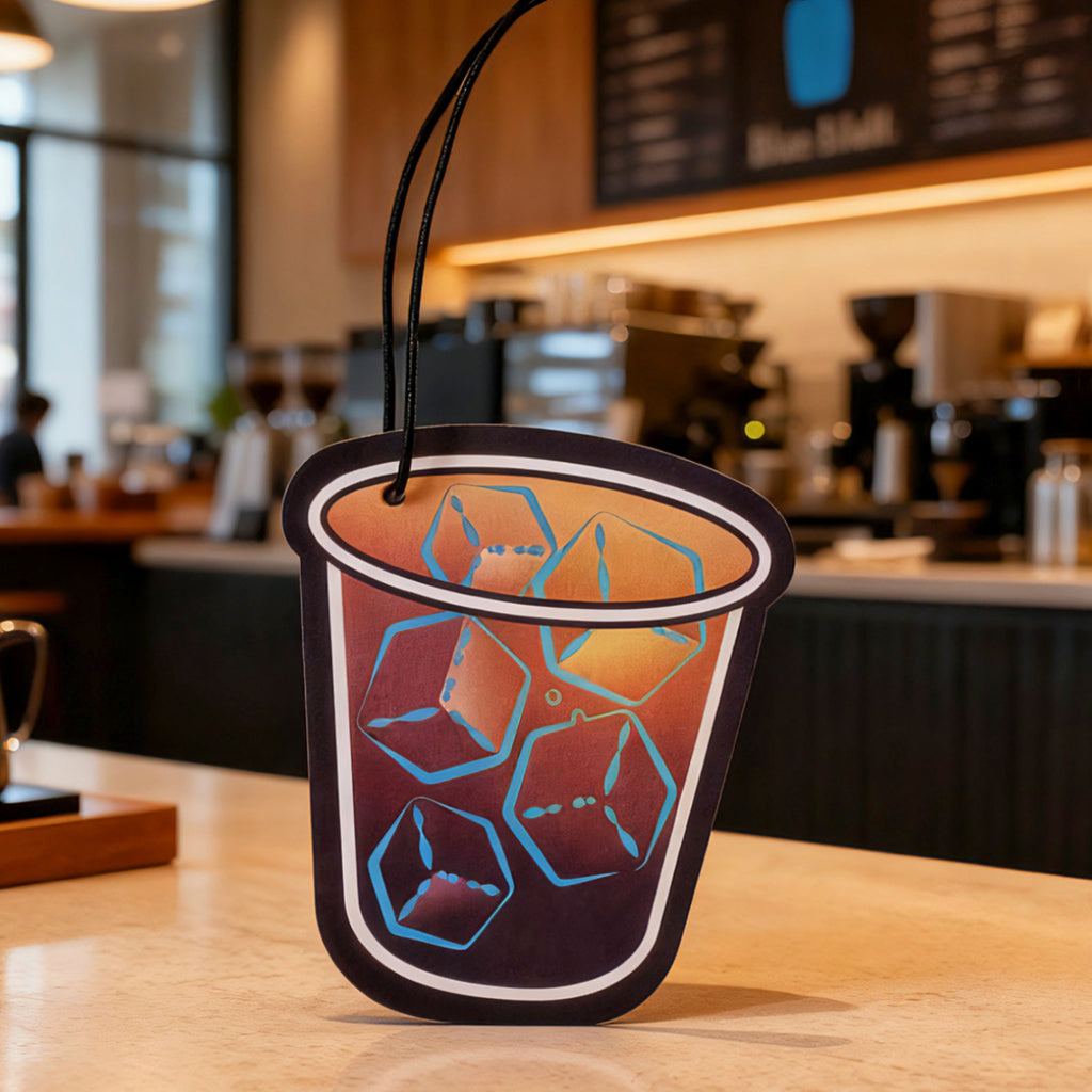 Premium Iced Americano Auto-Duftkarte, langanhaltender Lufterfrischer zum Aufhängen, klarer Geruch