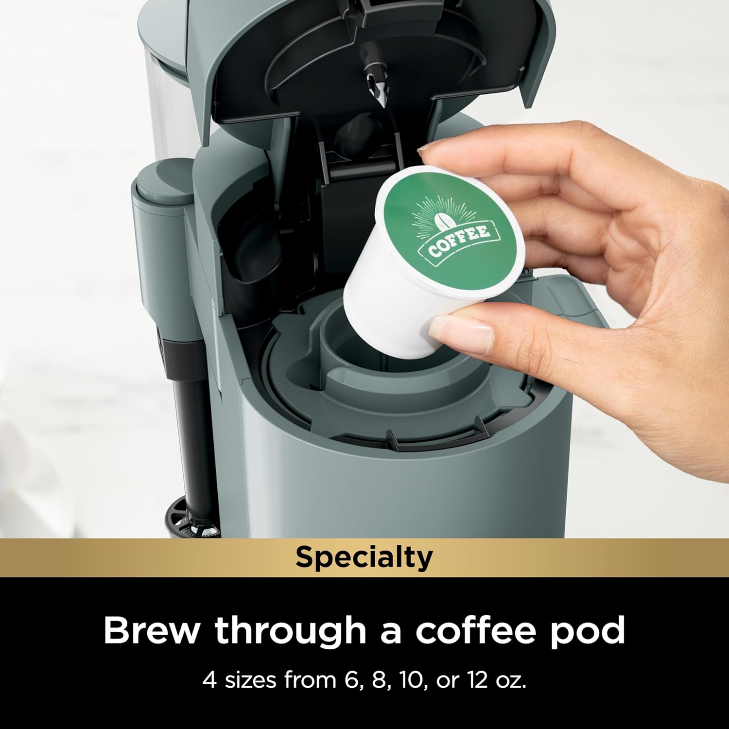 Ninja Pod & Grounds Single-Serve Coffee Maker 56-oz. Reservoir Stone PB051ST