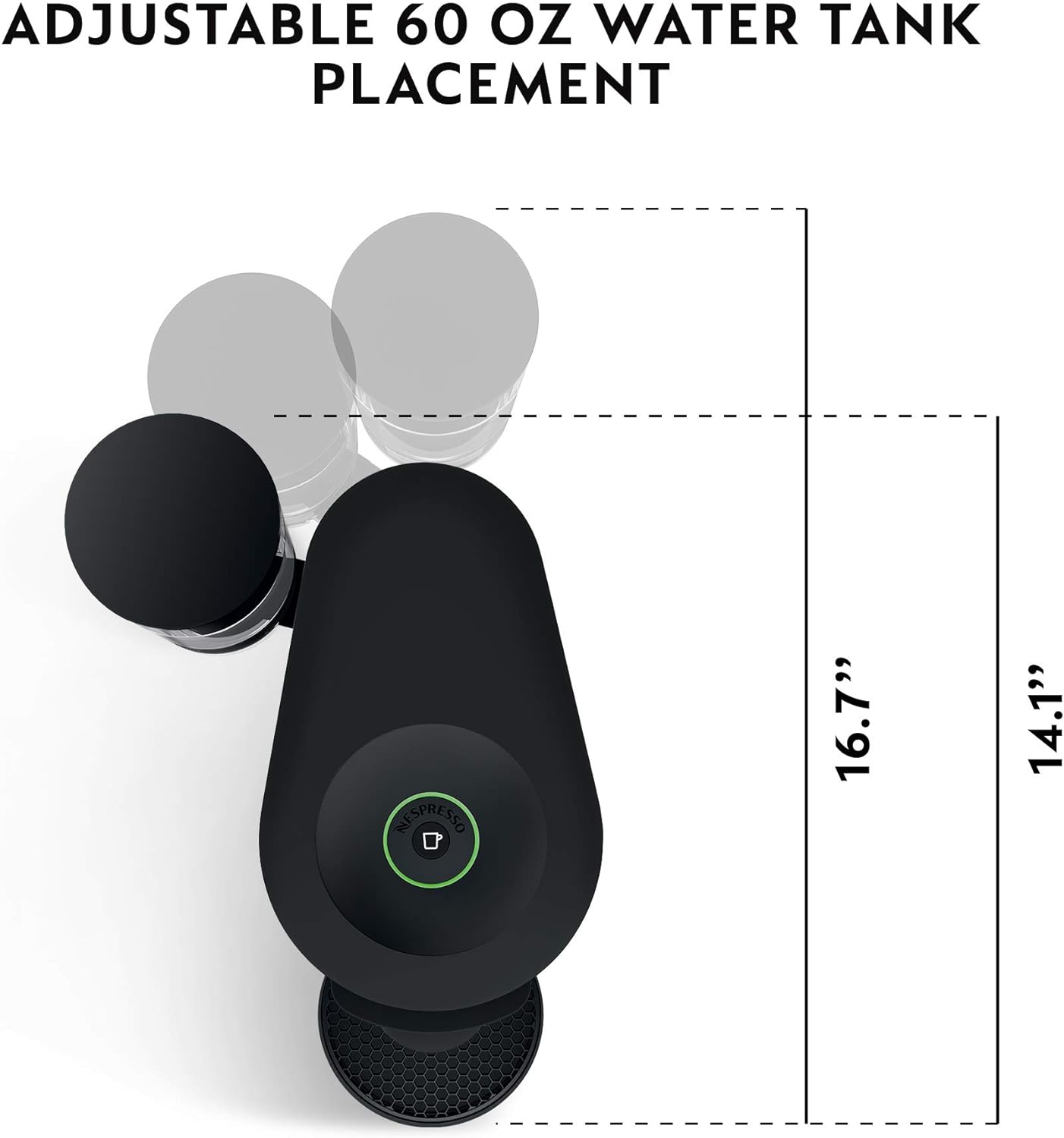 Nespresso Vertuo Plus Coffee and Espresso Maker by De'Longhi, Grey