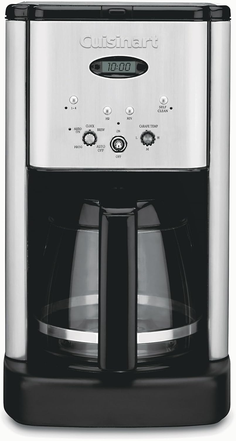 Cuisinart DCC-1200P1 Brew Central 12-Cup Programmable Coffeemaker Coffee Maker, Carafe, Brushed Chrome