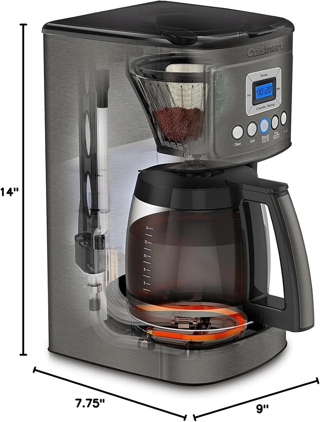 Cuisinart DCC-3200P1 Coffee Maker Fully Automatic with Brew Strength Control, 1-4 Cup Setting