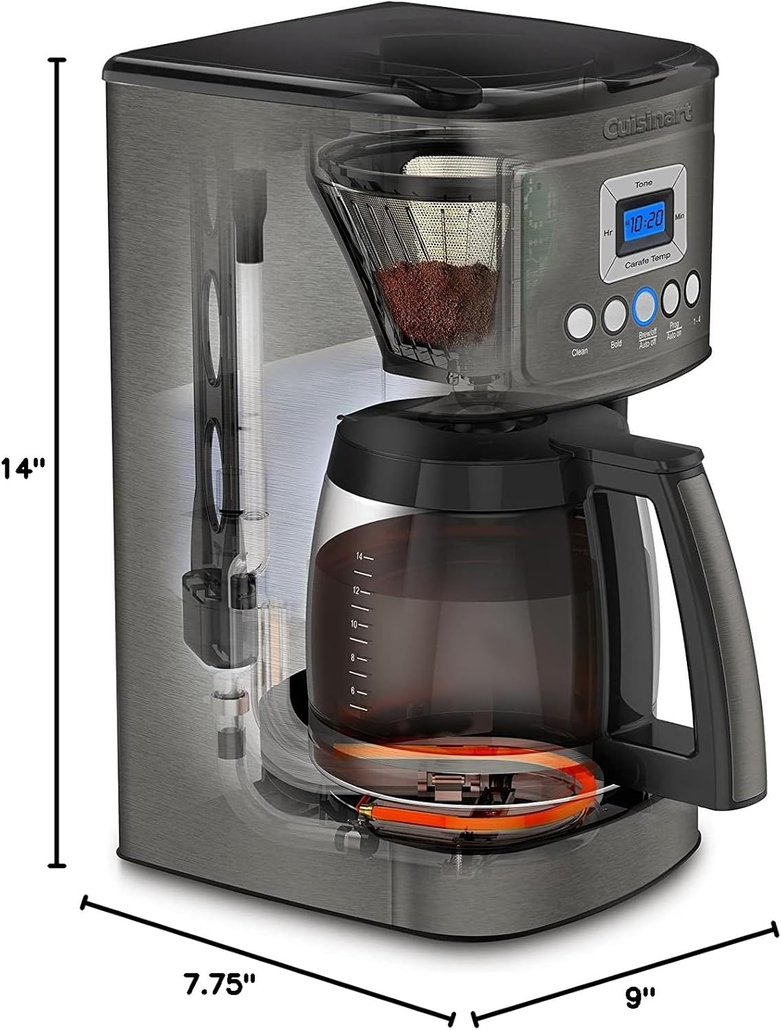 Cuisinart DCC-3200P1 Coffee Maker Fully Automatic with Brew Strength Control, 1-4 Cup Setting