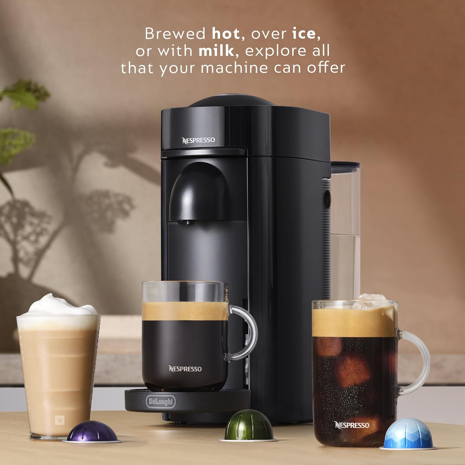 Nespresso Vertuo Plus Coffee and Espresso Maker by De'Longhi, Grey