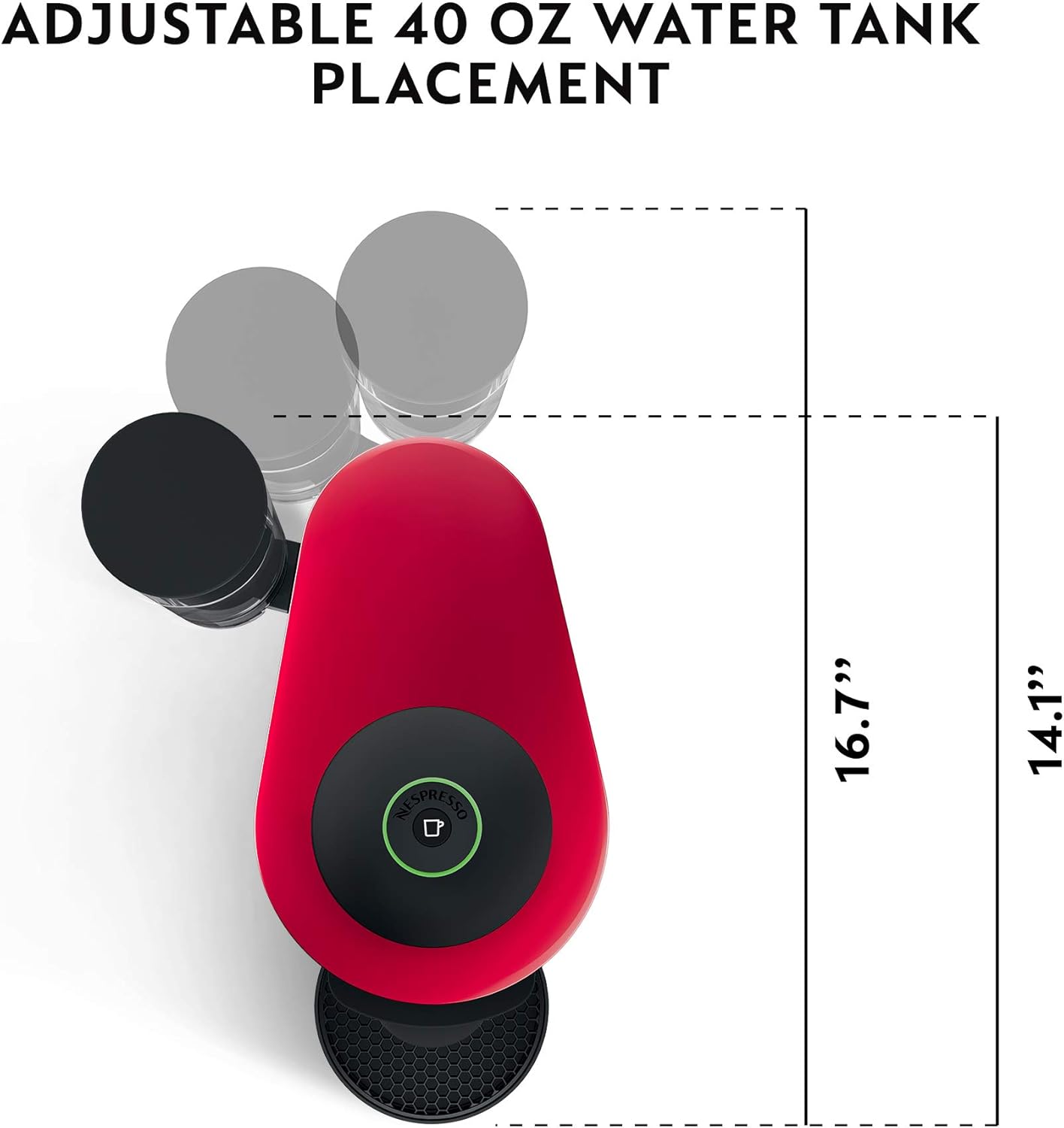 Nespresso Vertuo Plus Coffee and Espresso Maker by De'Longhi, Grey