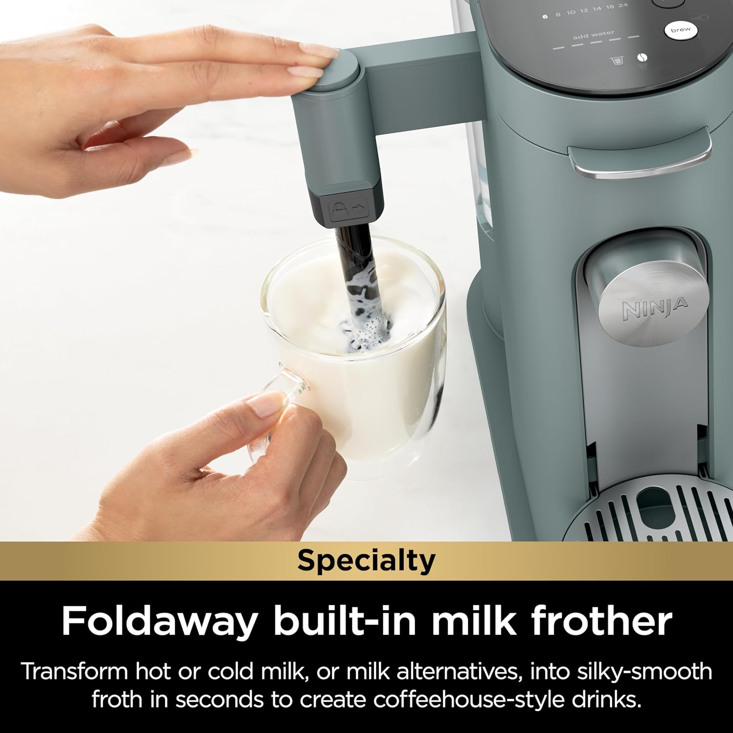 Ninja Pod & Grounds Single-Serve Coffee Maker 56-oz. Reservoir Stone PB051ST